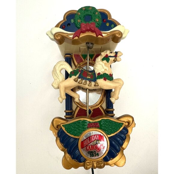 1992 Mr. Christmas Holiday Carousel Music Lights 6 Horses Animated Tested/Works - Picture 5 of 16